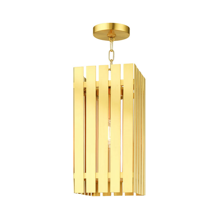 One Light Outdoor Pendant from the Greenwich collection in Satin Brass finish