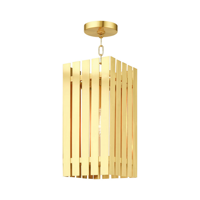 One Light Outdoor Pendant from the Greenwich collection in Satin Brass finish