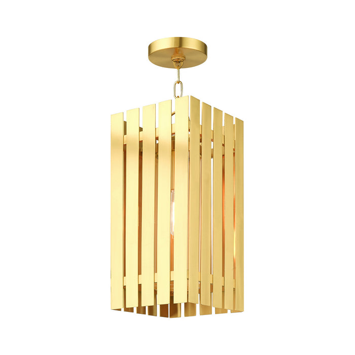 One Light Outdoor Pendant from the Greenwich collection in Satin Brass finish
