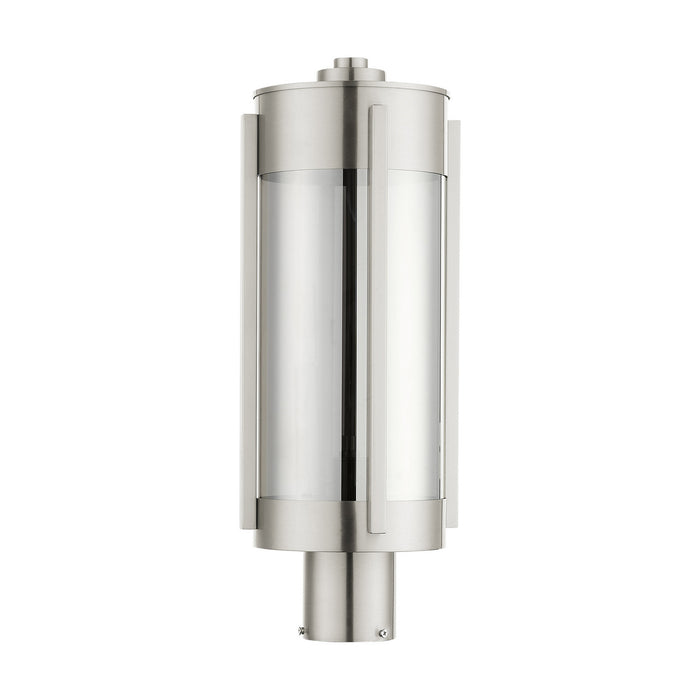 Two Light Outdoor Post Top Lantern from the Sheridan collection in Brushed Nickel finish