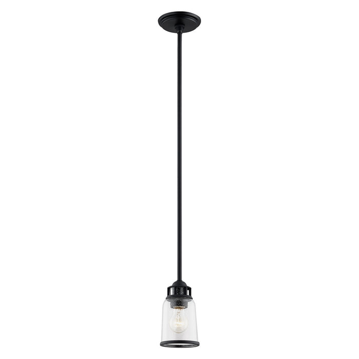 One Light Pendant from the Lawrenceville collection in Black finish