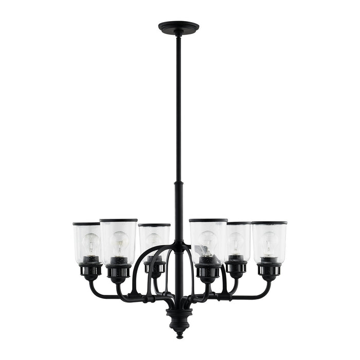 Six Light Chandelier from the Lawrenceville collection in Black finish