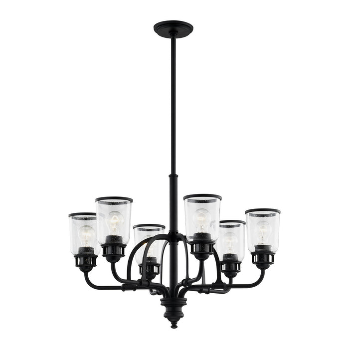 Six Light Chandelier from the Lawrenceville collection in Black finish