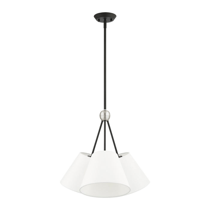 Three Light Chandelier from the Prato collection in Black finish