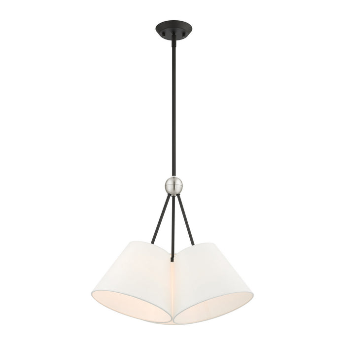 Three Light Chandelier from the Prato collection in Black finish