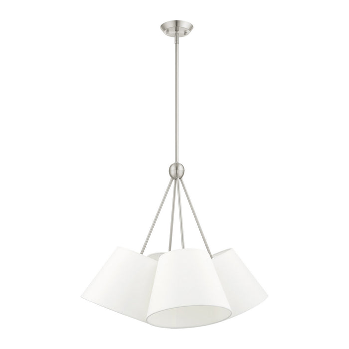 Four Light Chandelier from the Prato collection in Brushed Nickel finish