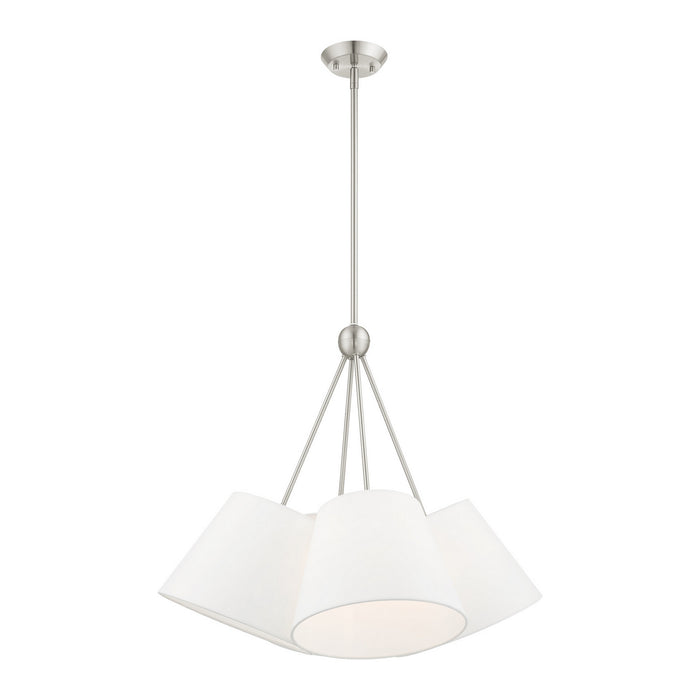 Four Light Chandelier from the Prato collection in Brushed Nickel finish