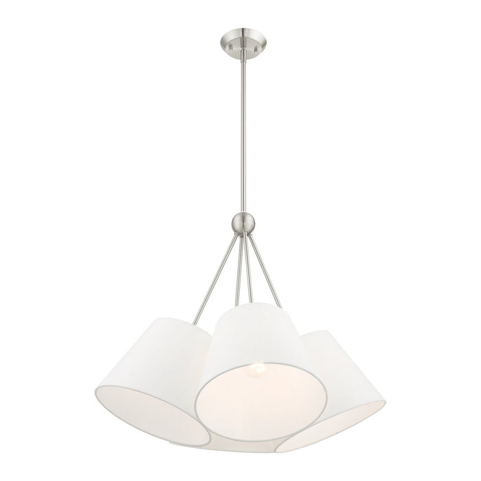 Four Light Chandelier from the Prato collection in Brushed Nickel finish