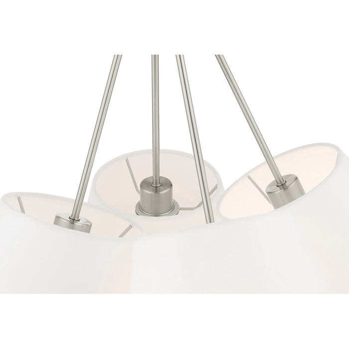 Four Light Chandelier from the Prato collection in Brushed Nickel finish
