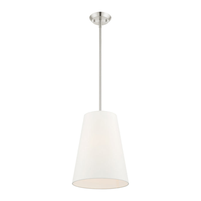 One Light Pendant from the Prato collection in Brushed Nickel finish