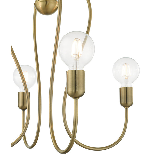 Four Light Chandelier from the Lucerne collection in Antique Brass finish