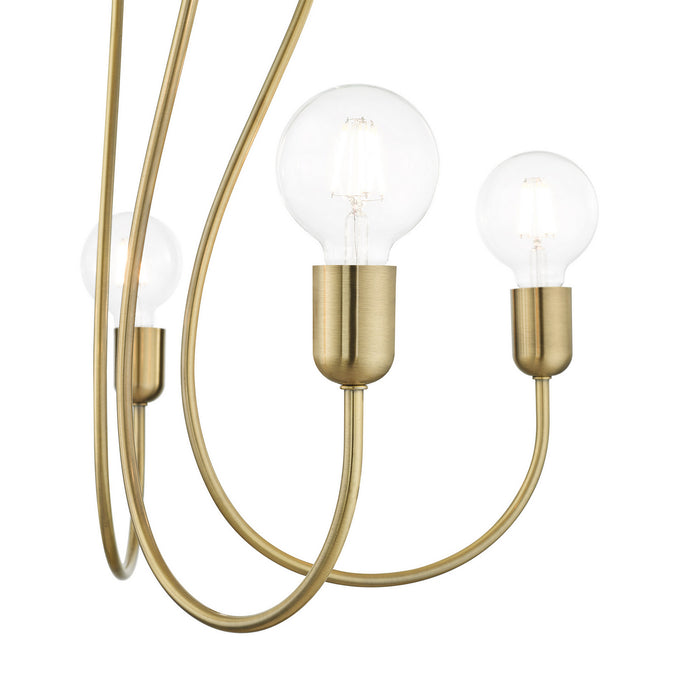 Five Light Chandelier from the Lucerne collection in Antique Brass finish