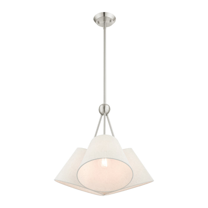 Three Light Chandelier from the Prato collection in Brushed Nickel finish