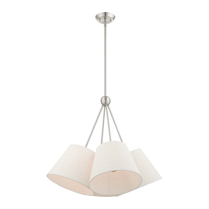 Four Light Chandelier from the Prato collection in Brushed Nickel finish