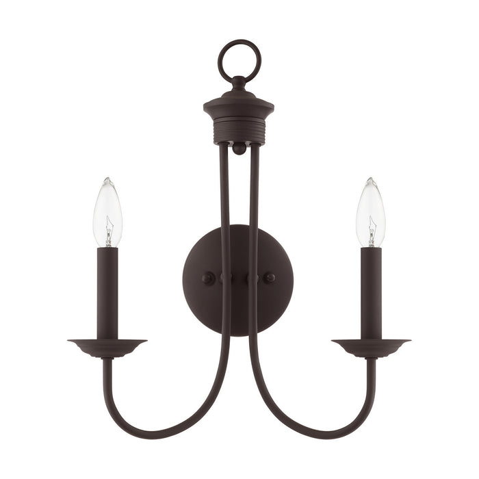 Two Light Wall Sconce from the Estate collection in Bronze finish