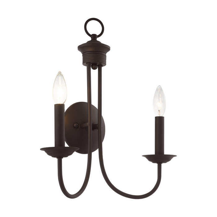 Two Light Wall Sconce from the Estate collection in Bronze finish