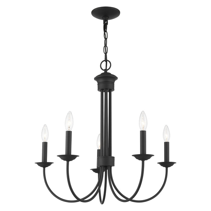 Five Light Chandelier from the Estate collection in Black finish
