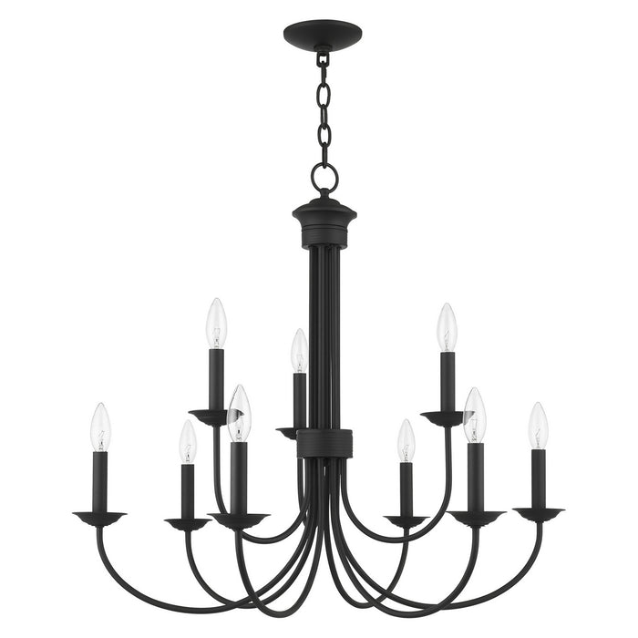 Nine Light Chandelier from the Estate collection in Black finish