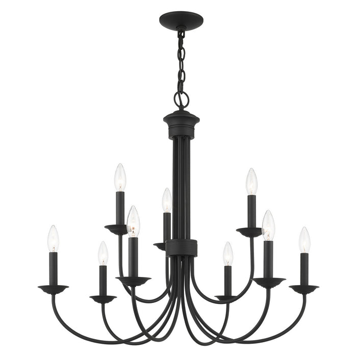 Nine Light Chandelier from the Estate collection in Black finish