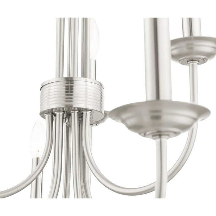 Ten Light Chandelier from the Estate collection in Brushed Nickel finish