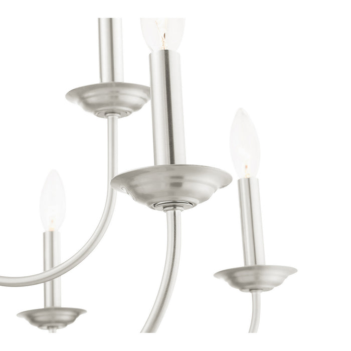 Ten Light Chandelier from the Estate collection in Brushed Nickel finish