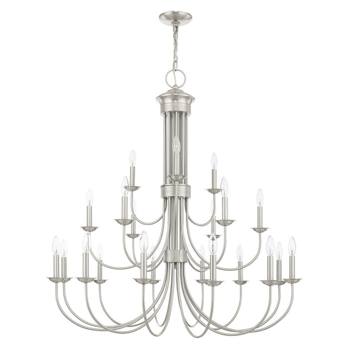21 Light Chandelier from the Estate collection in Brushed Nickel finish
