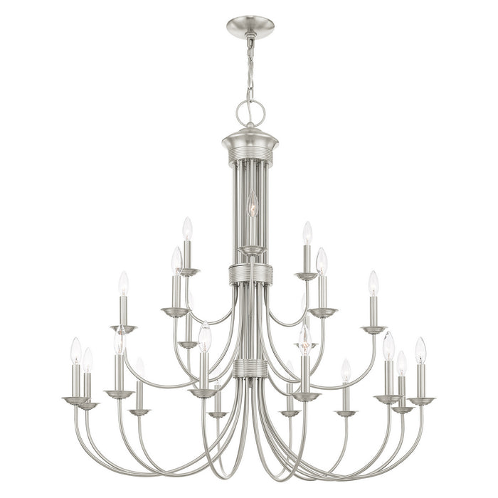 21 Light Chandelier from the Estate collection in Brushed Nickel finish