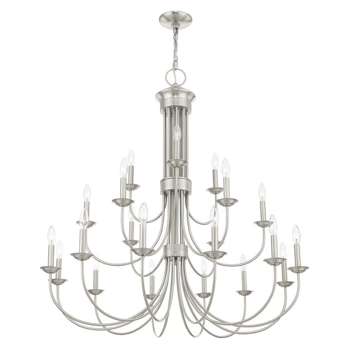 21 Light Chandelier from the Estate collection in Brushed Nickel finish