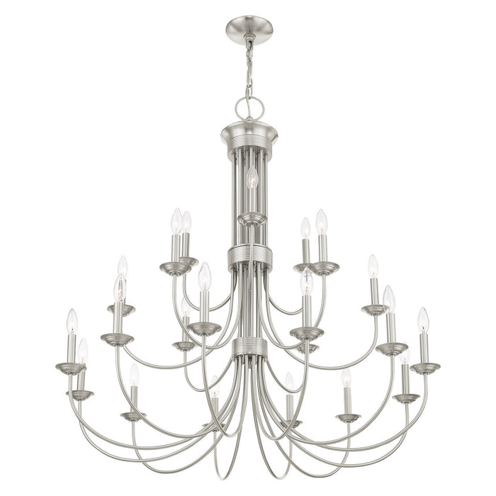 21 Light Chandelier from the Estate collection in Brushed Nickel finish