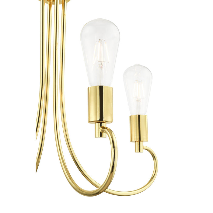 Four Light Chandelier from the Bari collection in Polished Brass finish