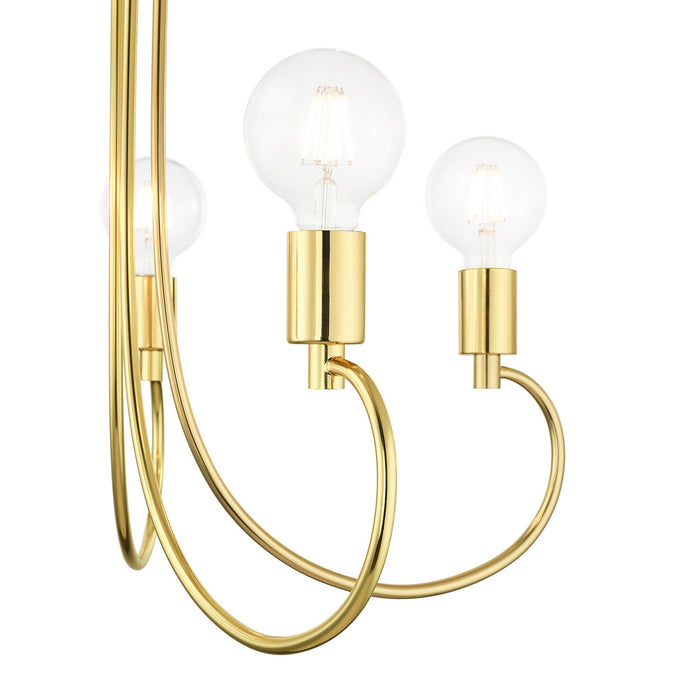 Five Light Chandelier from the Bari collection in Polished Brass finish