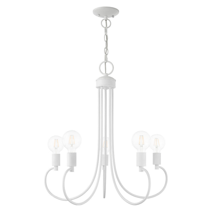 Five Light Chandelier from the Bari collection in White finish
