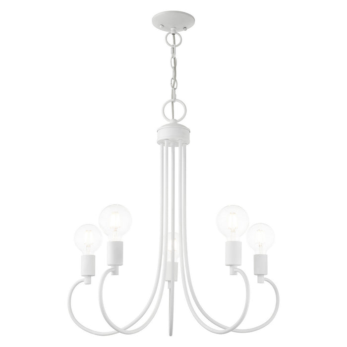 Five Light Chandelier from the Bari collection in White finish