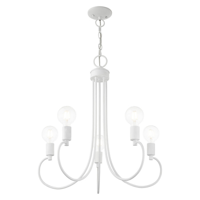 Five Light Chandelier from the Bari collection in White finish