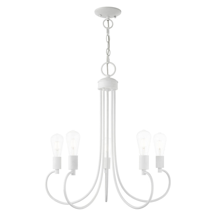 Five Light Chandelier from the Bari collection in White finish