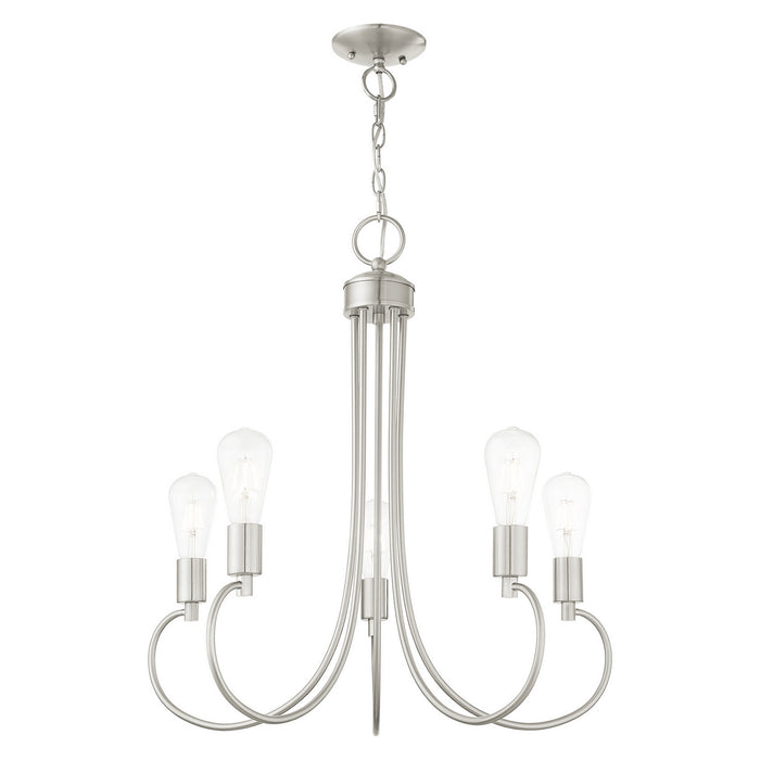 Five Light Chandelier from the Bari collection in Brushed Nickel finish