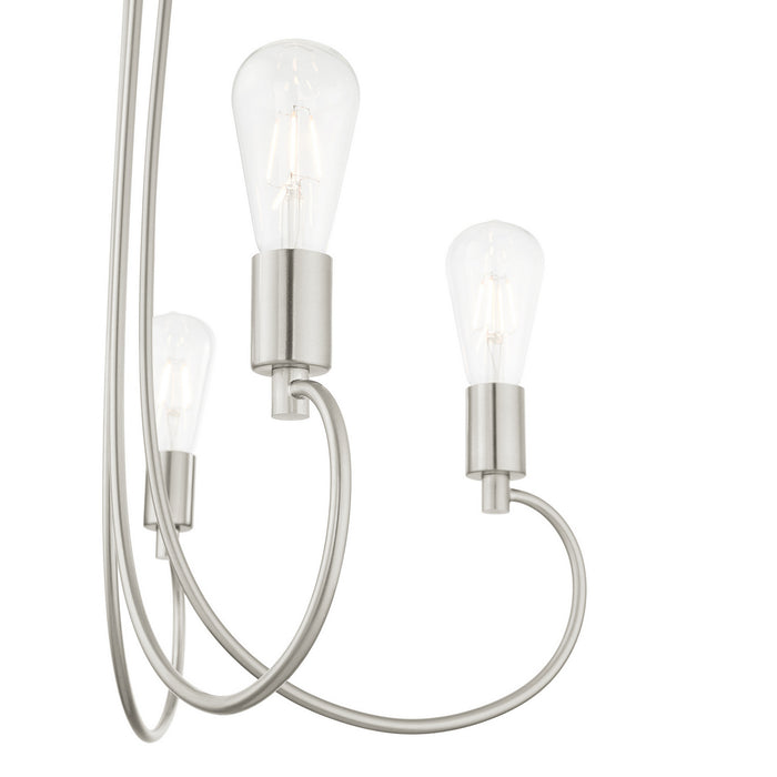 Five Light Chandelier from the Bari collection in Brushed Nickel finish