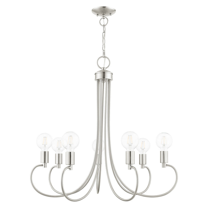 Seven Light Chandelier from the Bari collection in Brushed Nickel finish