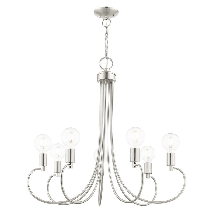 Seven Light Chandelier from the Bari collection in Brushed Nickel finish