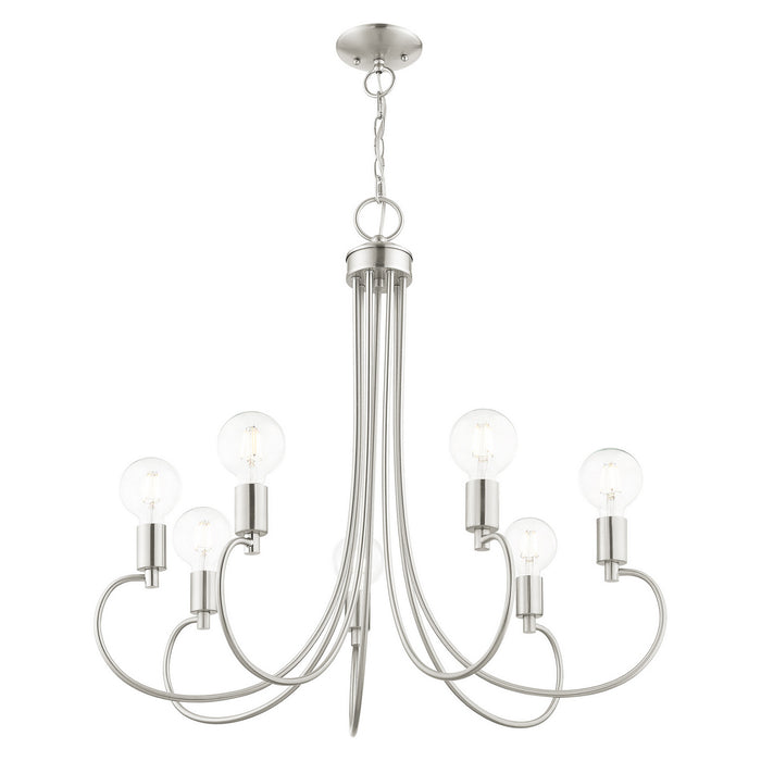 Seven Light Chandelier from the Bari collection in Brushed Nickel finish