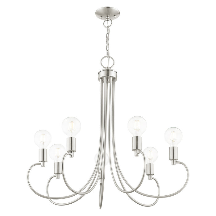 Seven Light Chandelier from the Bari collection in Brushed Nickel finish