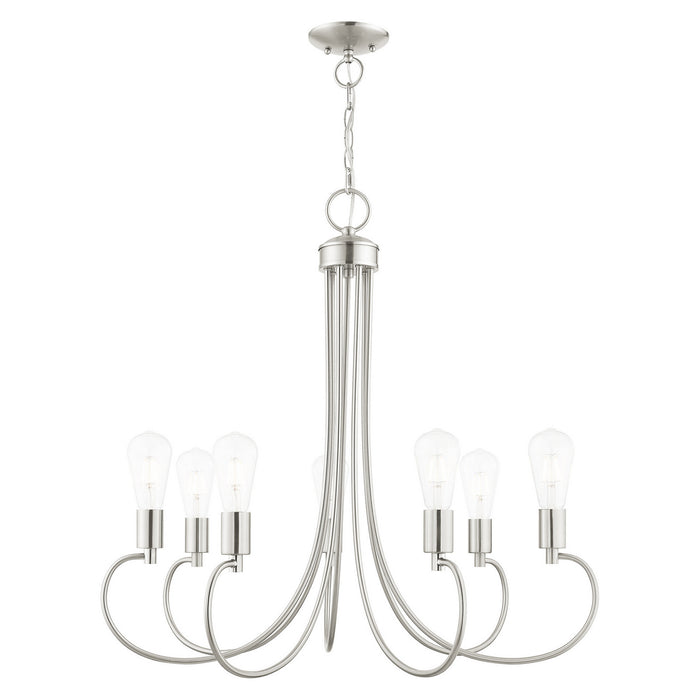 Seven Light Chandelier from the Bari collection in Brushed Nickel finish
