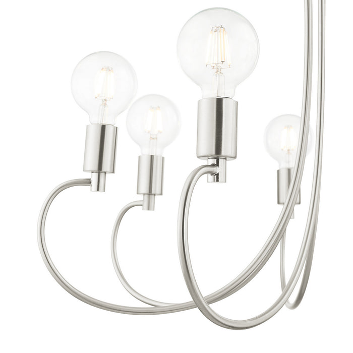 Seven Light Chandelier from the Bari collection in Brushed Nickel finish