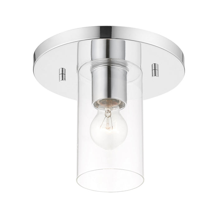 One Light Flush Mount from the Zurich collection in Polished Chrome finish