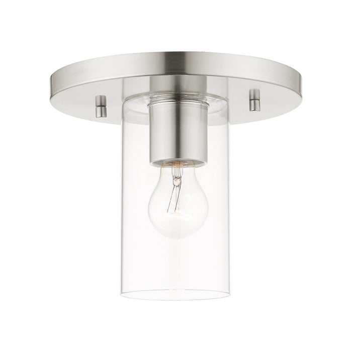 One Light Flush Mount from the Zurich collection in Brushed Nickel finish