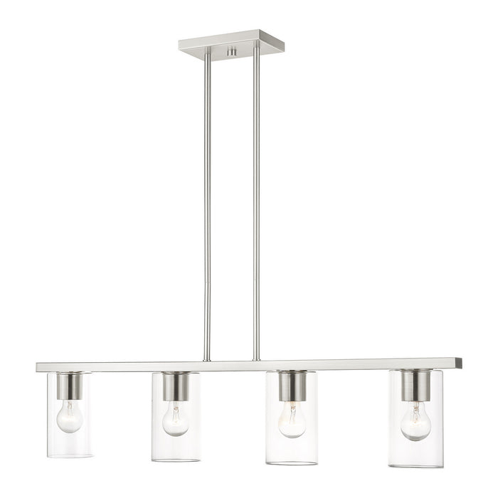Four Light Chandelier from the Zurich collection in Brushed Nickel finish