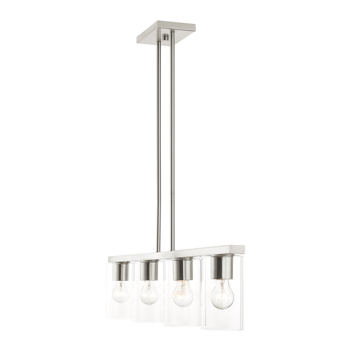 Four Light Chandelier from the Zurich collection in Brushed Nickel finish