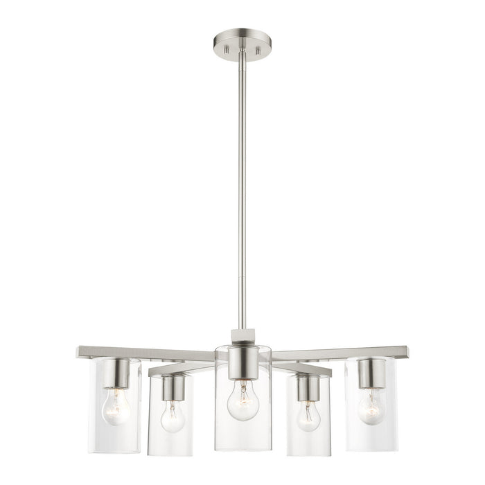 Five Light Chandelier from the Zurich collection in Brushed Nickel finish