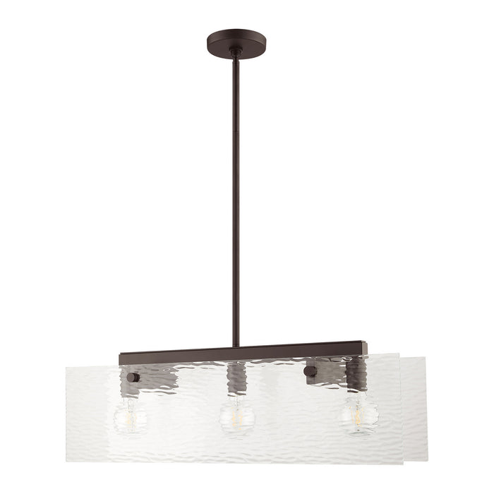 Three Light Chandelier from the Ashcroft collection in Bronze finish