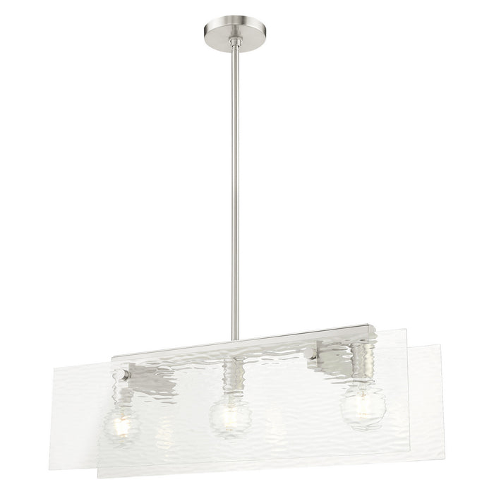 Three Light Chandelier from the Ashcroft collection in Brushed Nickel finish